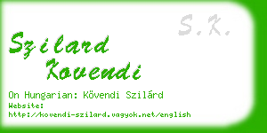 szilard kovendi business card