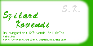 szilard kovendi business card